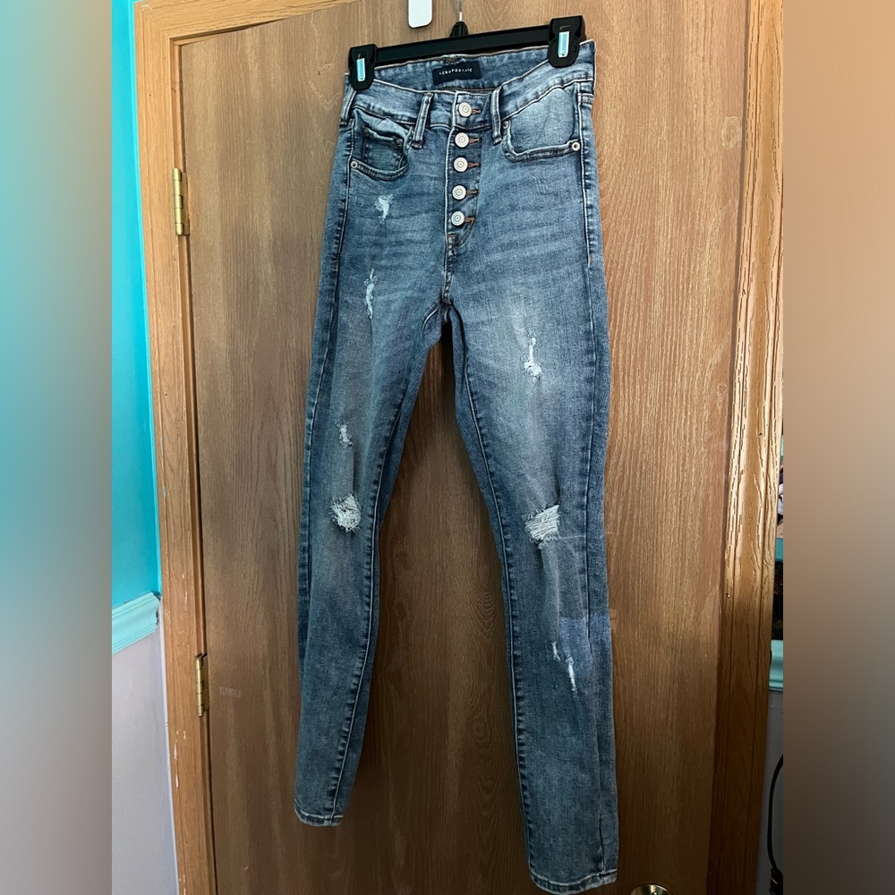 aeropostale skinny jeans, slightly ripped/distressed size 4, medium wash